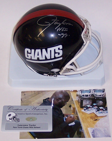 Lawrence Taylor Autographed Hand Signed Giants Mini Helmet - PSA/DNA