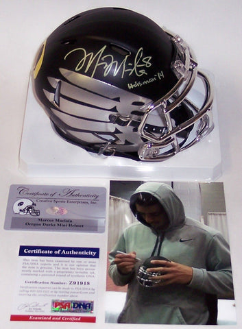 Marcus Mariota Autographed Hand Signed Oregon Ducks Speed Mini Helmet - PSA/DNA