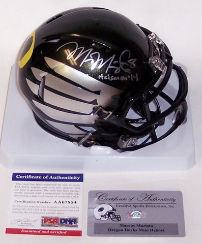 Marcus Mariota Autographed Hand Signed Oregon Ducks Thunder Green Speed Mini Helmet - PSA/DNA