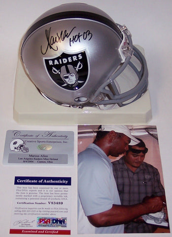 Marcus Allen Autographed Hand Signed Raiders Mini Helmet - PSA/DNA