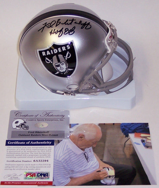 Fred Biletnikoff Autographed Hand Signed Raiders Mini Helmet - PSA/DNA