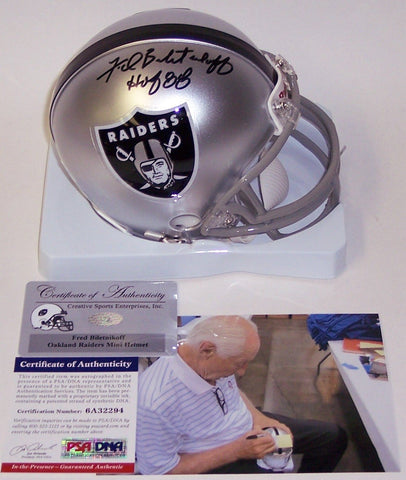 Fred Biletnikoff Autographed Hand Signed Raiders Mini Helmet - PSA/DNA