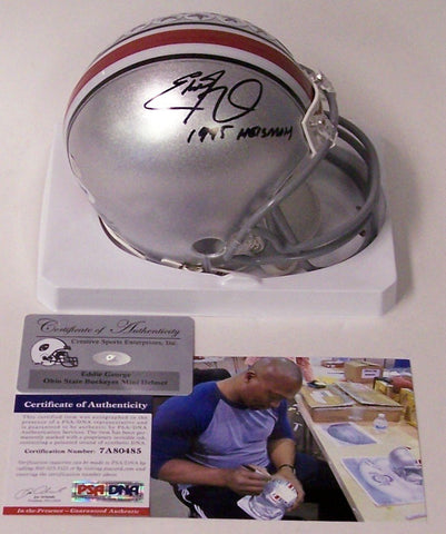 Eddie George Autographed Hand Signed Ohio State Buckeyes Mini Helmet - PSA/DNA