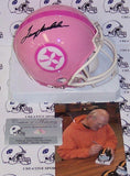 Terry Bradshaw Hand Signed Steelers Pink Mini Helmet - PSA/DNA