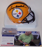 Terry Bradshaw Autographed Hand Signed Steelers Yellow Mini Helmet - PSA/DNA