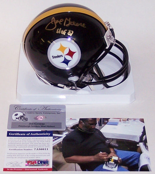 Joe Greene Autographed Hand Signed Steelers Mini Helmet - PSA/DNA