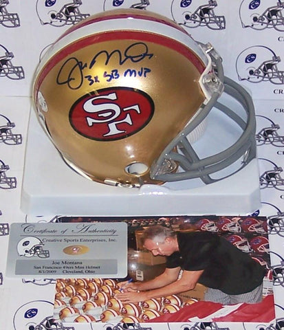 Joe Montana Hand Signed 49ers Mini Helmet - PSA/DNA