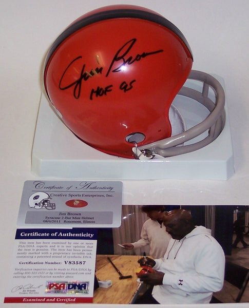 Jim Brown Autographed Hand Signed Syracuse Orange Mini Helmet - PSA/DNA