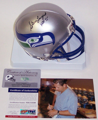 Steve Largent Autographed Hand Signed Seattle Seahawks Mini Helmet - PSA/DNA