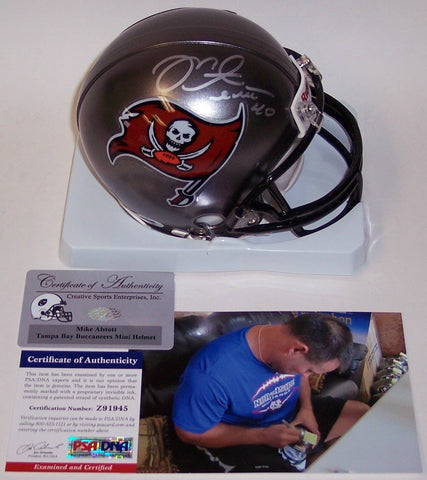 Mike Alstott Autographed Hand Signed Bucs Mini Helmet - PSA/DNA