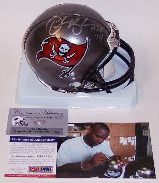 Derrick Brooks Autographed Hand Signed Tampa Bay Bucs Mini Helmet - PSA/DNA
