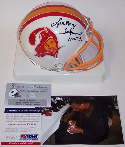 Lee Roy Selmon Autographed Hand Signed Bucs Mini Helmet - PSA/DNA
