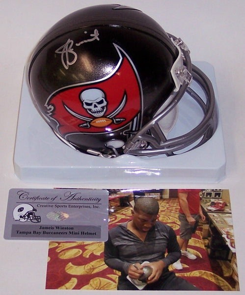 Jameis Winston Autographed Hand Signed Bucs Mini Helmet