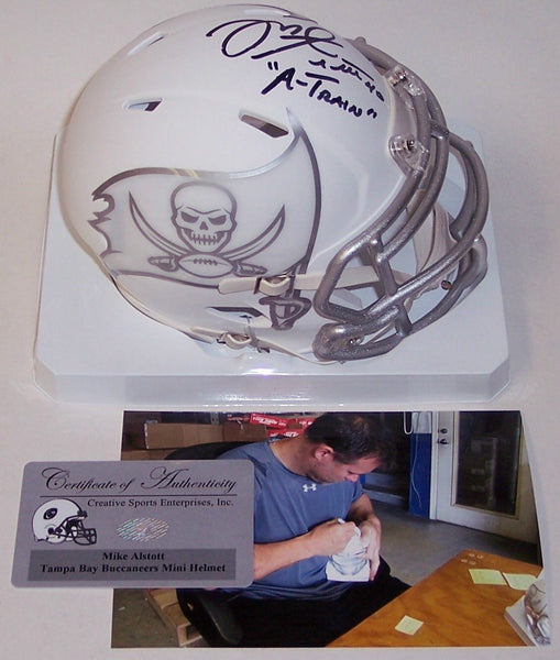 Mike Alstott Autographed Hand Signed Tampa Bay Bucs ICE Speed Mini Helmet