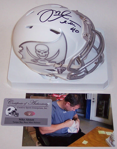 Mike Alstott Autographed Hand Signed Tampa Bay Bucs ICE Speed Mini Helmet