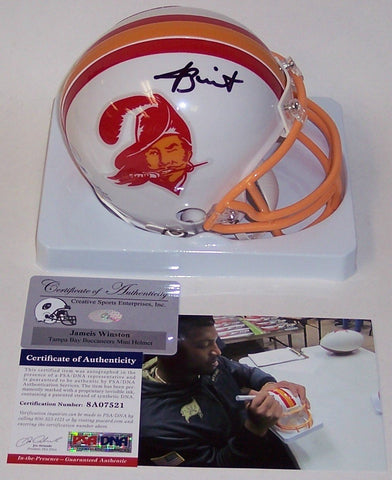 Jameis Winston Autographed Hand Signed Bucs Throwback Mini Helmet - PSA/DNA