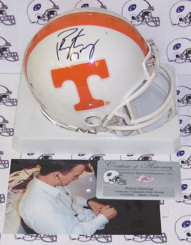 Peyton Manning Hand Signed Tennessee Volunteers Mini Helmet - PSA/DNA