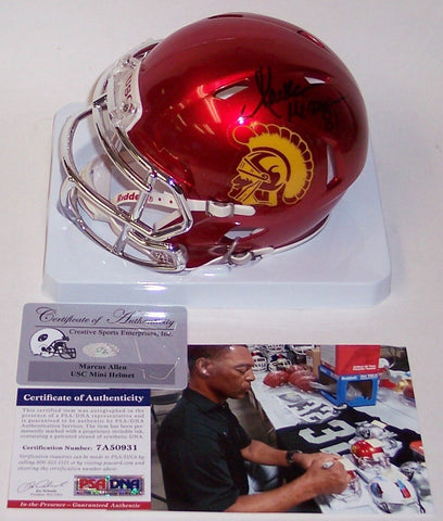 Marcus Allen Autographed Hand Signed USC Trojans Chrome Speed Mini Helmet - PSA/DNA