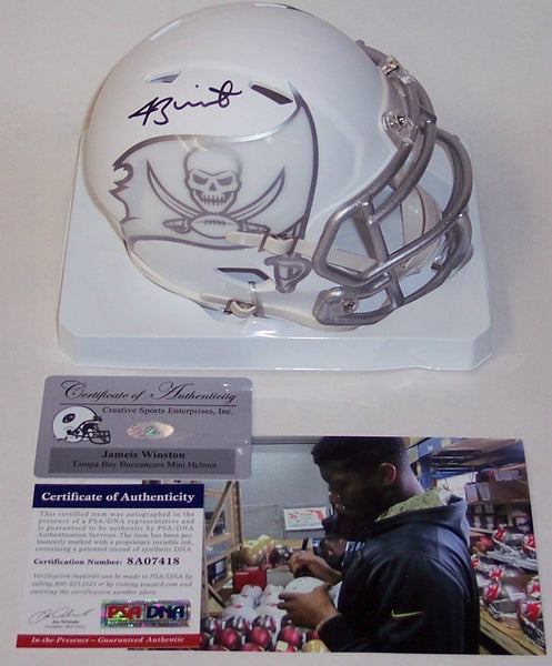 Jameis Winston Autographed Hand Signed Bucs ICE Speed Mini Helmet - PSA/DNA