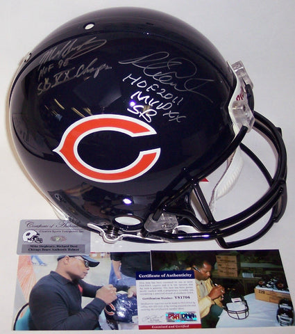 Richard Dent & Mike Singletary Hand Chicago Bears Authentic Helmet - PSA/DNA