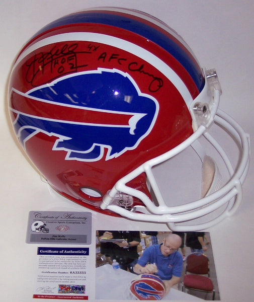 Jim Kelly Autographed Hand Signed Buffalo Bills Throwback Authentic Helmet - PSA/DNA