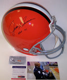 Jim Brown Hand Autographed Signed Cleveland Browns Throwback Authentic Helmet - PSA/DNA