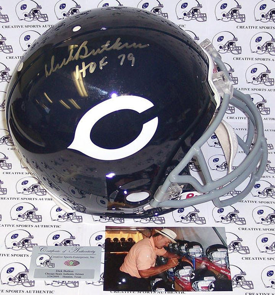 Dick Butkus Hand Signed Chicago Bears Throwback Authentic Helmet - PSA/DNA