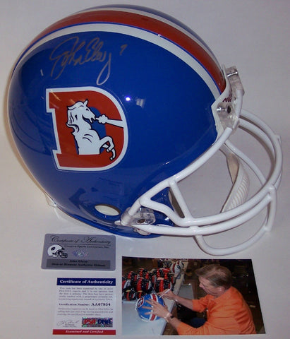 John Elway Autographed Hand Signed Denver Broncos Throwback Authentic Full Size Helmet - PSA/DNA