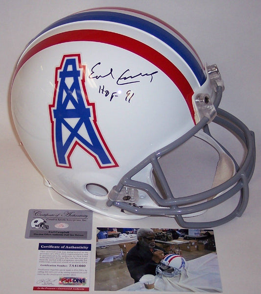 Earl Campbell Autographed Hand Signed Houston Oilers Full Size Authentic Helmet - PSA/DNA