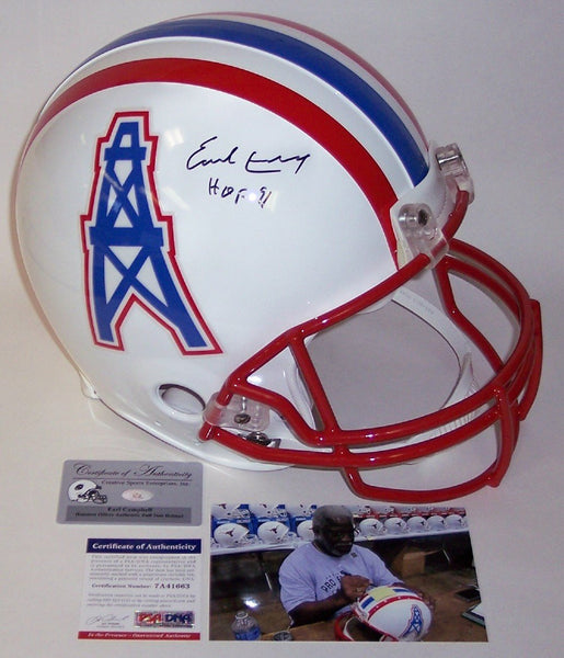 Earl Campbell Autographed Hand Signed Houston Oilers Authentic Helmet - PSA/DNA