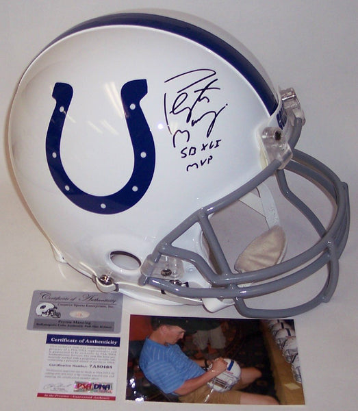 Peyton Manning Autographed Hand Signed Indianapolis Colts Full Size Authentic Helmet - PSA/DNA
