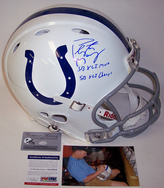 Peyton Manning Autographed Hand Signed Indianapolis Colts Authentic Revolution Helmet - PSA/DNA