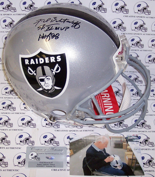 Fred Biletnikoff Hand Signed Los Angeles Raiders Authentic Helmet - PSA/DNA