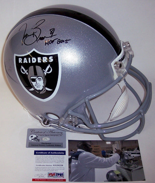 Tim Brown Autographed Hand Signed Oakland Raiders Authentic Helmet - PSA/DNA