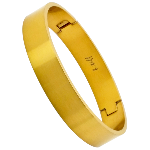 BTiff Wide Matte Finished Bangle Bracelet Gold, Black, Steel, Small, Med, Large
