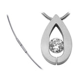 BTiff Signity Star Brighter than Diamond Tension Set Stainles Steel Pendant