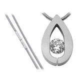 BTiff Signity Star Brighter than Diamond Tension Set Stainles Steel Pendant
