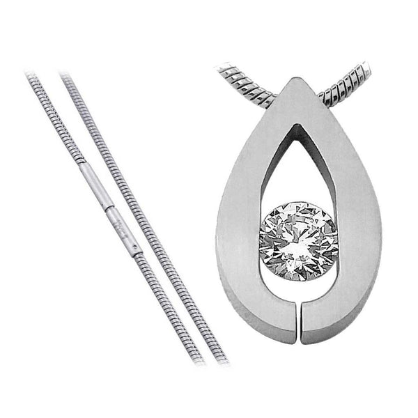 BTiff Signity Star Brighter than Diamond Tension Set Stainles Steel Pendant