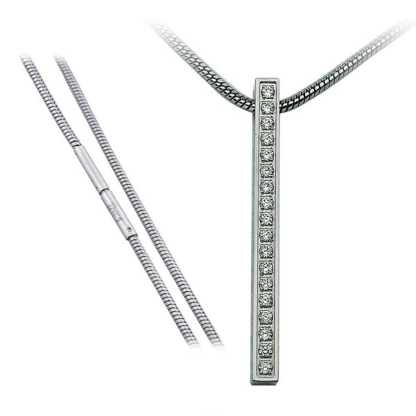 B.Tiff Signity Star Brighter than Diamond Tension Set Stainles Steel Bar Pendant