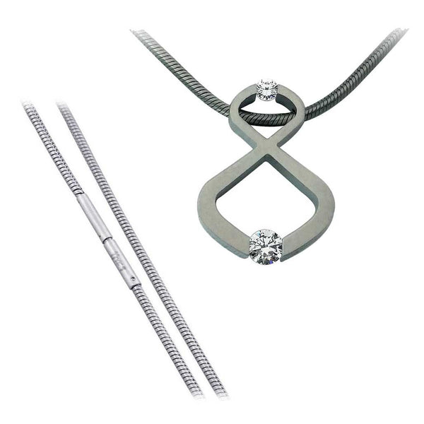 B.Tiff Signity Star Brighter than Diamond Tension Set Steel Infinite Pendant