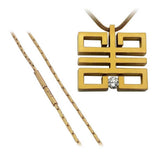 B.Tiff Signity Star Brighter than Diamond Tension Set Stain Steel Felico Pendant with Necklace