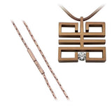 B.Tiff Signity Star Brighter than Diamond Tension Set Stain Steel Felico Pendant with Necklace