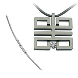 B.Tiff Signity Star Brighter than Diamond Tension Set Stain Steel Felico Pendant with Necklace