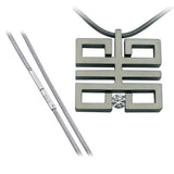B.Tiff Signity Star Brighter than Diamond Tension Set Stain Steel Felico Pendant with Necklace