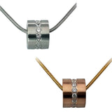 B.Tiff Signity Star Brighter than Diamond Tension Set Steel Pave Barrel Pendant