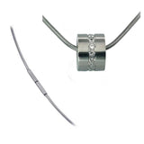 B.Tiff Signity Star Brighter than Diamond Tension Set Steel Pave Barrel Pendant