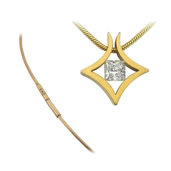BTiff Signity Star Brighter than Diamond Steel Tension Set Natal Pendant
