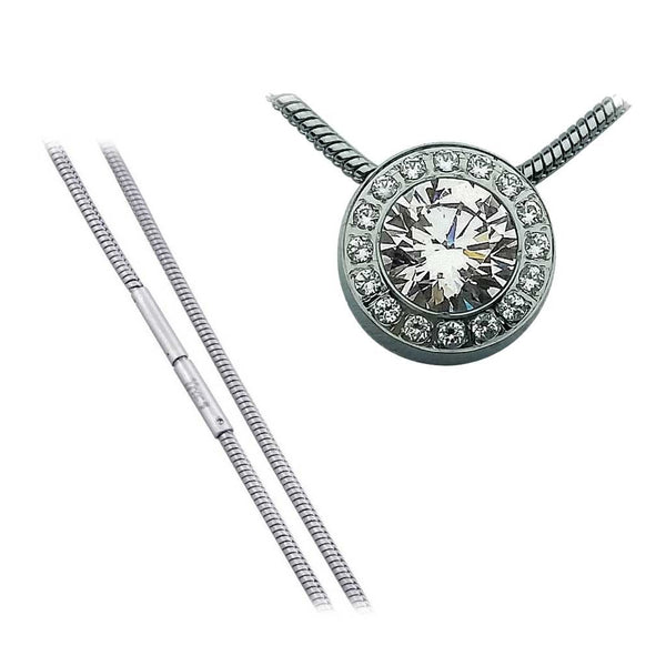 BTiff Signity Star Brighter than Diamond Tension Set Stain Steel Aureolo Pendant