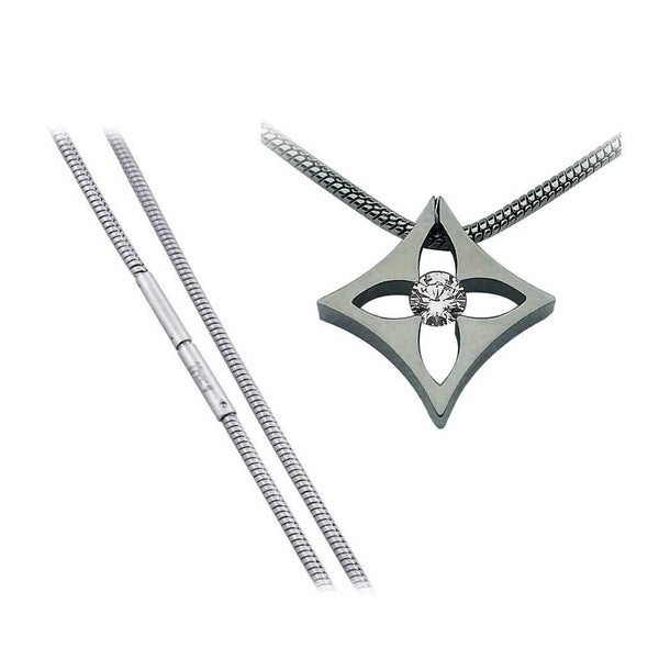 B.Tiff Signity Star Brighter than Diamond Tension Set Steel Floro Pendant 138