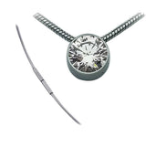 BTiff Signity Star Brighter than Diamond Tension Set Steel Solitaire Pendant